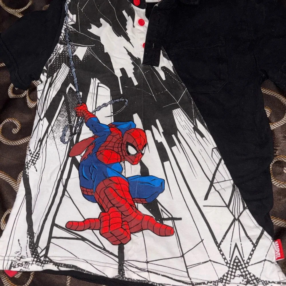 Disney Spider-Man Kids Costume Shirt - Black, Red & Blue - Picture 1 of 5